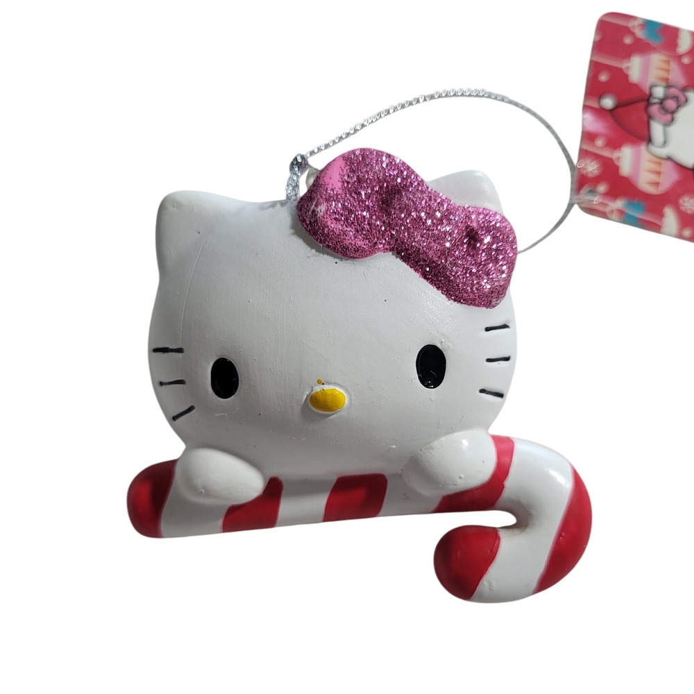 Hello Kitty Christmas Ornament Kurt Adler 2015 Candy Cane Preowned‎ with tag